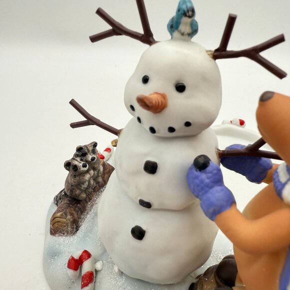 Partylite Reindeer Snowman Figurine Pillar Candle Holder P8635 with Box Brochure - Picture 3 of 11